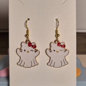 Sanrio Hello Kitty Cute Earrings Halloween Kawaii Accessories New